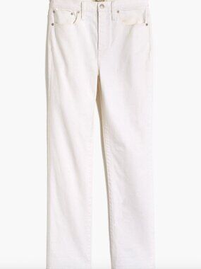 NWT Madewell size 23 High-Rise Slim Boyjean in Tile White $128